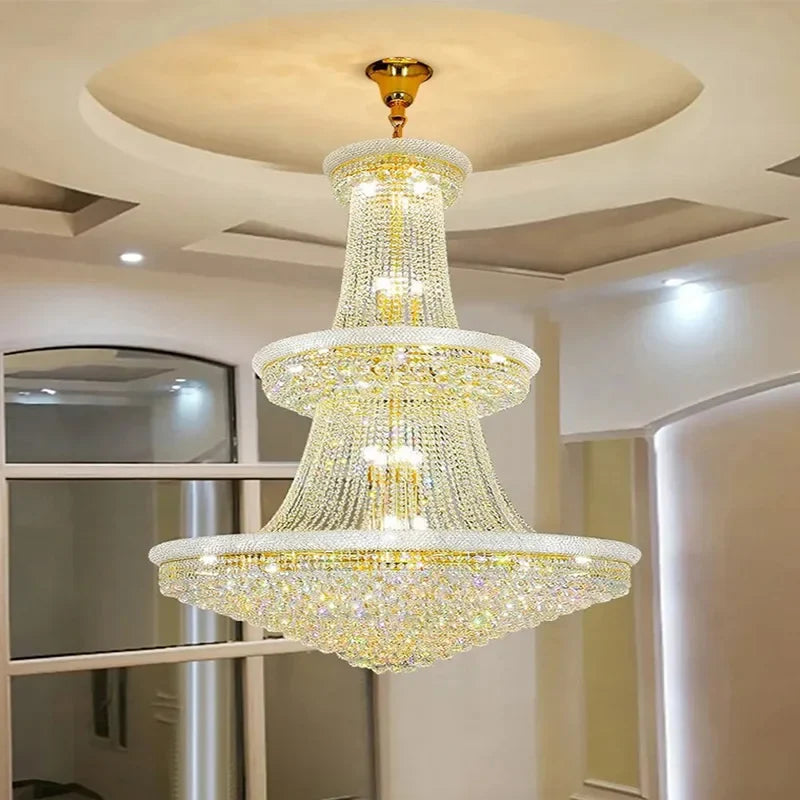 Afralia™ Crystal Chandeliers for Villa Living Room, Hotel Ceiling Lights Fixtures