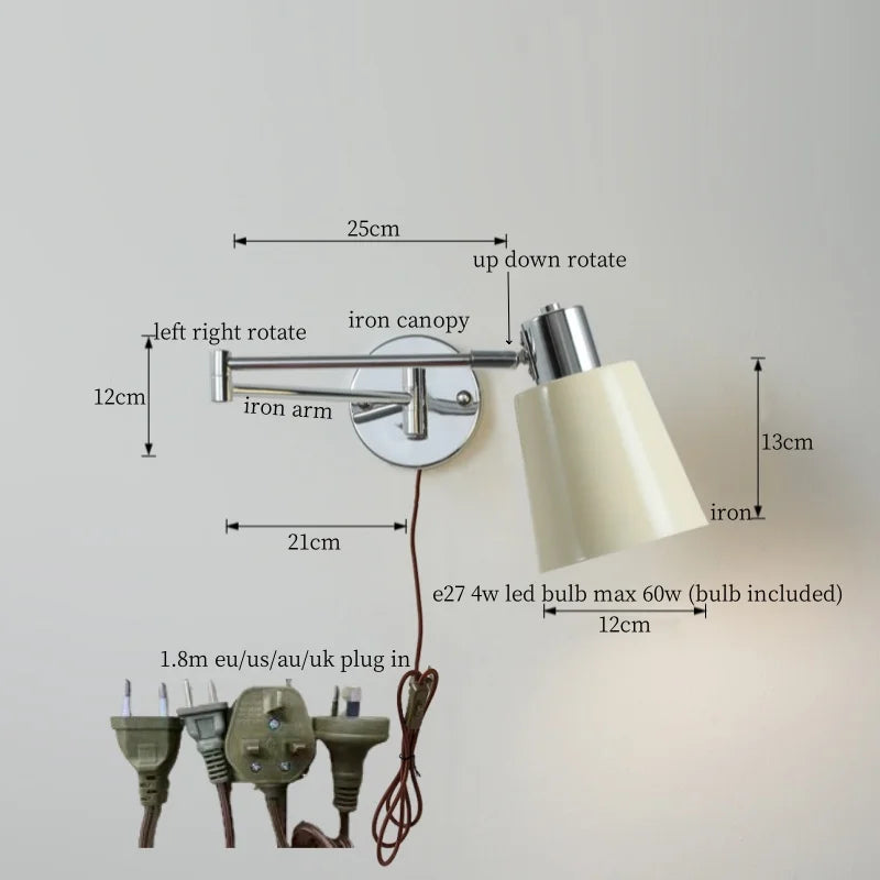 Afralia™ Black Iron LED Wall Sconce for Home Decor - Modern Nordic Style