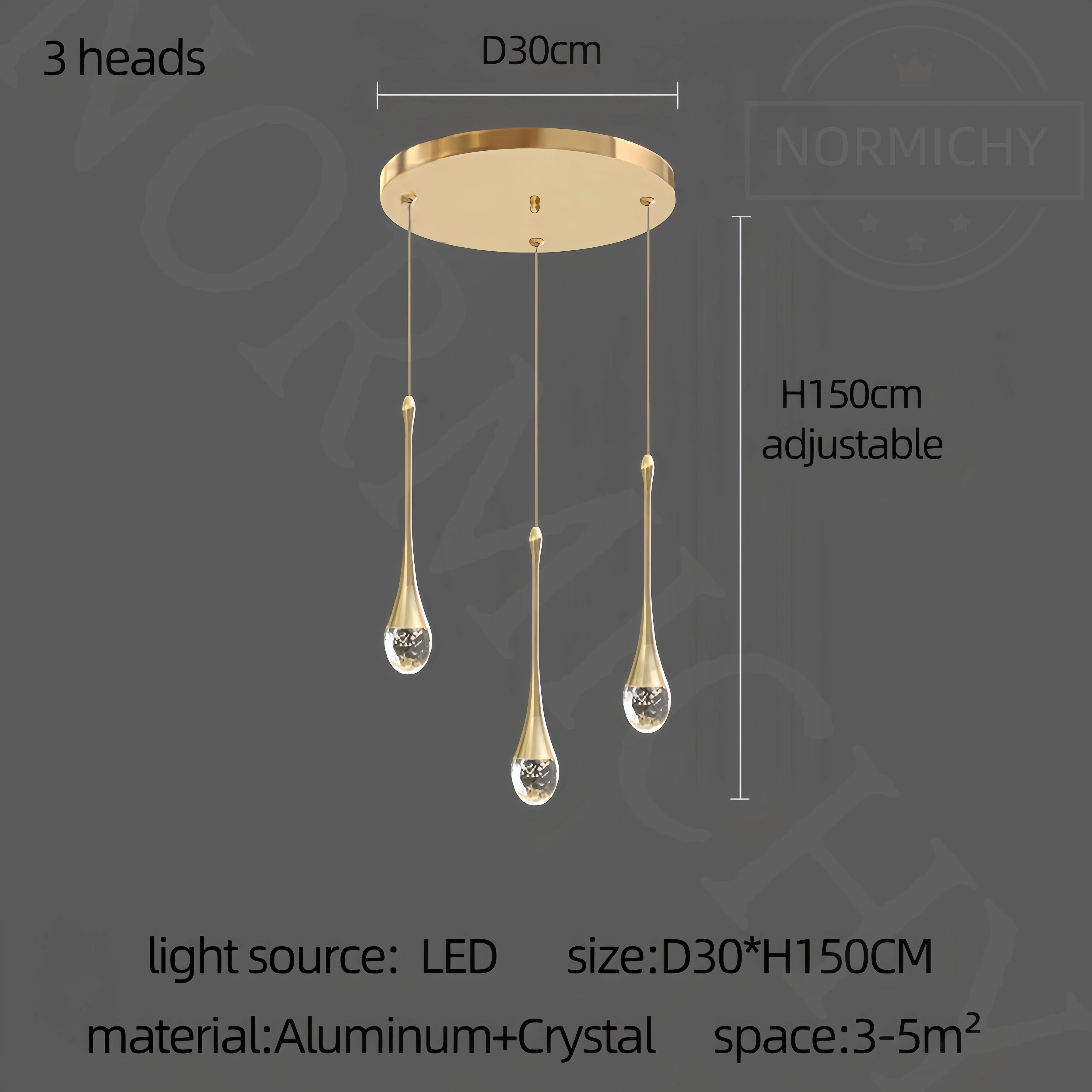 Afralia™ Golden Black Crystal Chandelier for Dining Room, Bedroom, and Living Room