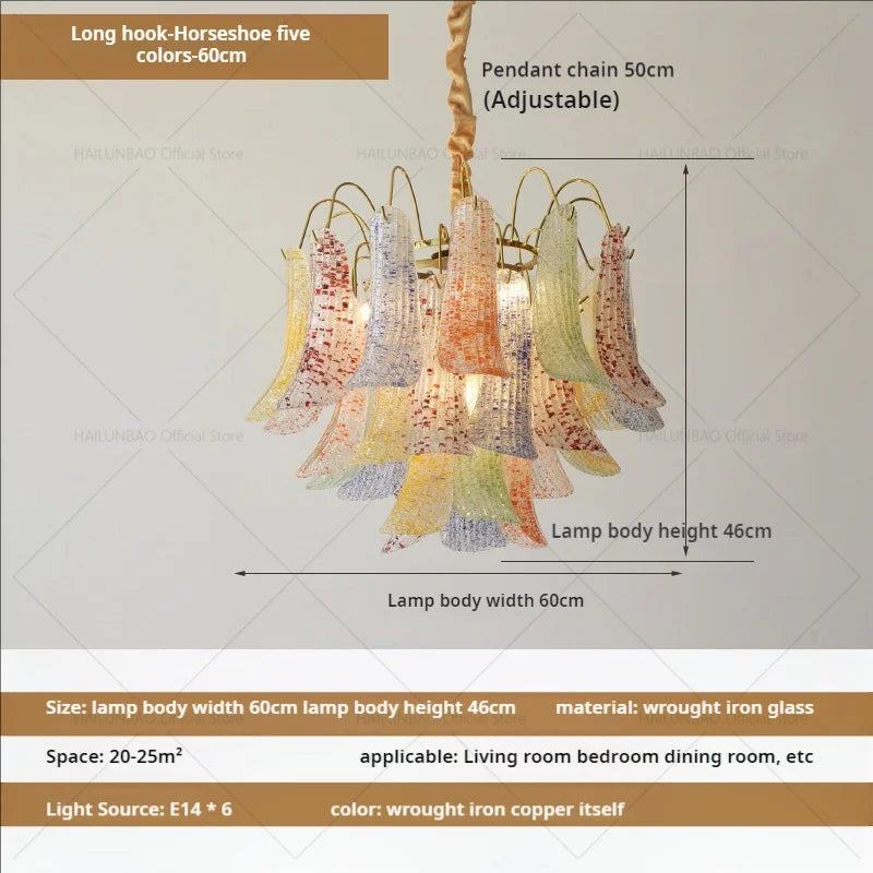 Afralia™ Crystal Chandelier: French Light Luxury Retro Color Living Room Villa Dining Room Lamps