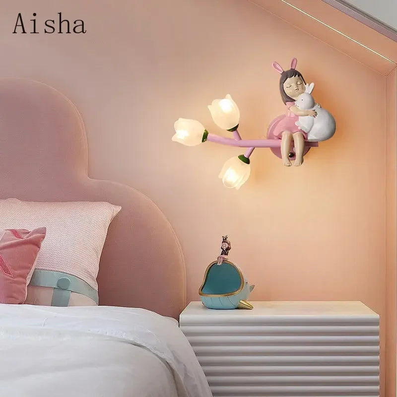 Afralia™ Kids' Room LED Wall Lamp - Cartoon Nursery Lighting Fixtures