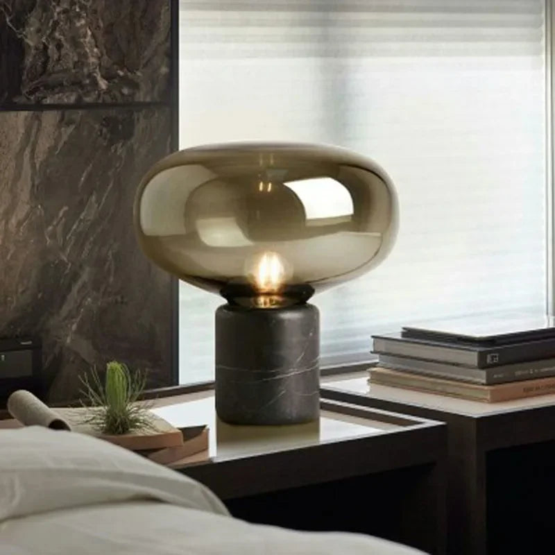 Afralia™ Marble Nordic Designer Bedside Lamp - Modern Minimalist Living Room Table Lamp