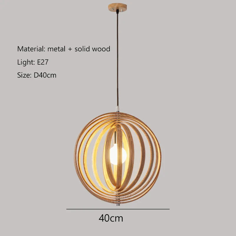 Afralia™ Wooden LED Pendant Lights for Dining Room Chandelier and Bedroom Decor