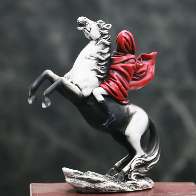 Afralia™ Banksy Red Knight Statue: Modern Street Art Decor for Home & Office