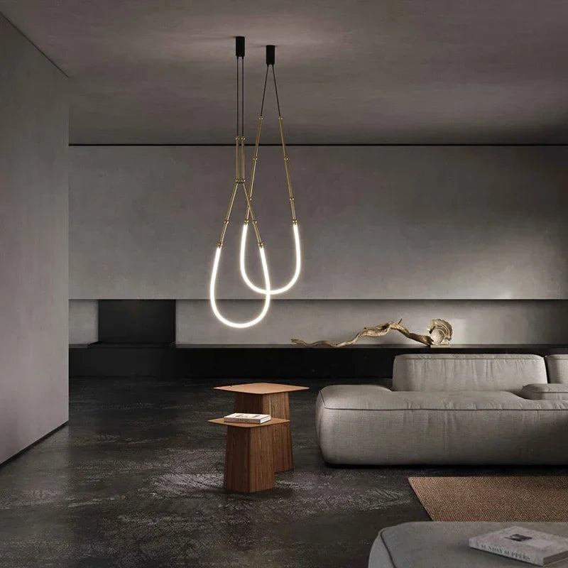 Afralia™ Nordic Modern Art Line LED Pendant Light for Home Decoration