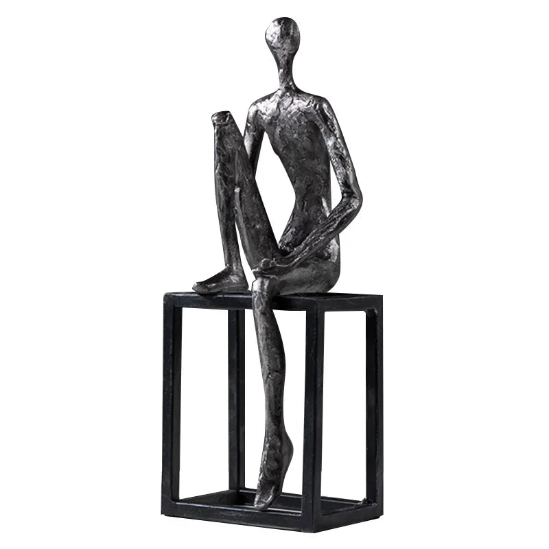 Afralia™ Abstract Thinkers Sculpture: Decorative Figurines for Home Furnishings