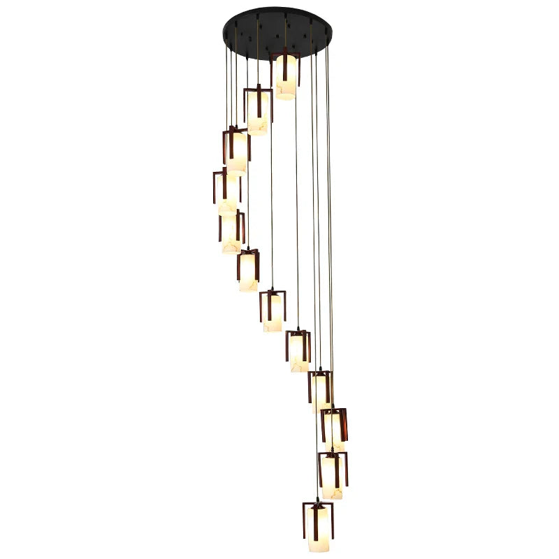 Afralia™ LED Marble Pendant Light for Luxury Villa Living Room Interior Decor
