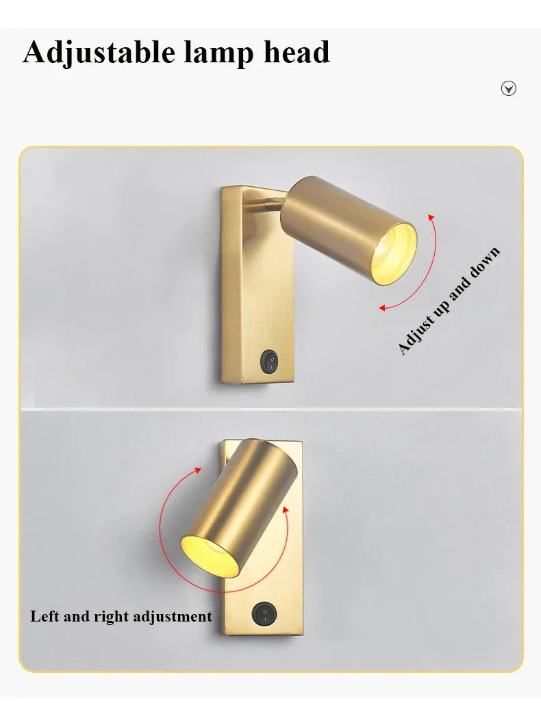 Afralia™ Black Brass LED Wall Sconce Lighting Fixture - Nordic Art Wall Lamp