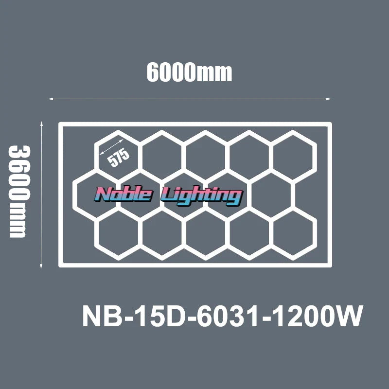 Afralia™ 6500K LED Hexagrid System for Workshop, Gym, Studio - 2 Year Warranty