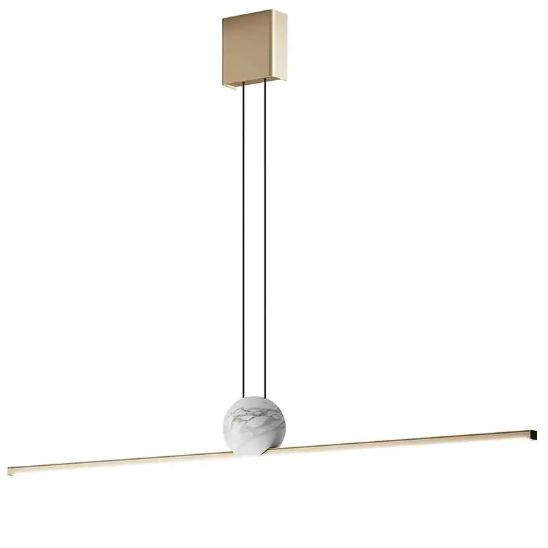 Afralia™ Copper Marble Pendant Light – Modern Nordic Long Strip Restaurant Lamp