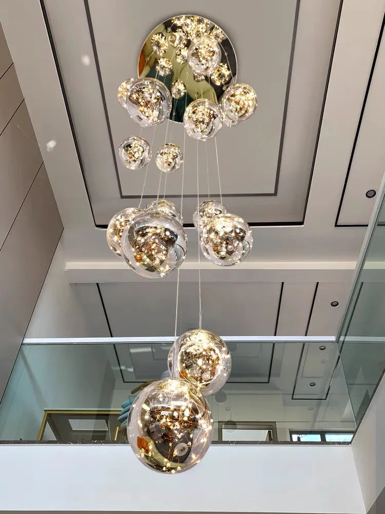 Afralia™ Modern Spiral Staircase Pendant Lamp for Living Room, Villa Loft, Restaurant LED Décor