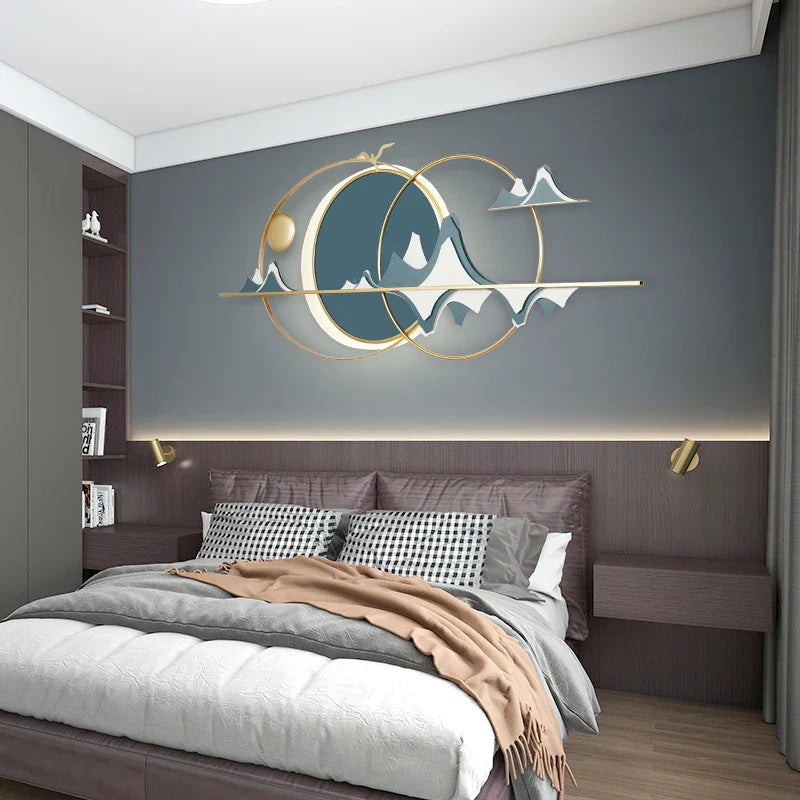 Afralia™ Hill Landscape LED Wall Sconce for Living Bedroom