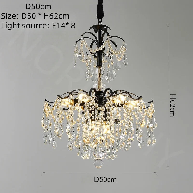 Afralia™ Nordic Crystal Chandelier LED Pendant Lamp for Home Decor & Indoor Lighting