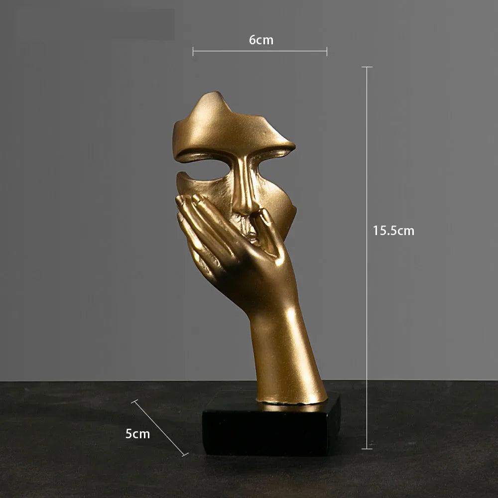 Afralia™ Resin Abstract Mask Statues Mini Figurines for Home Office Decor