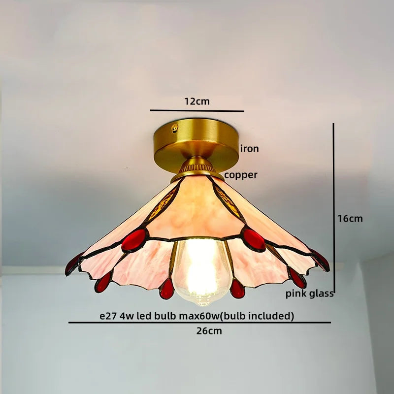 Afralia™ Glass Copper LED Ceiling Light - Nordic Home Lighting Fixture