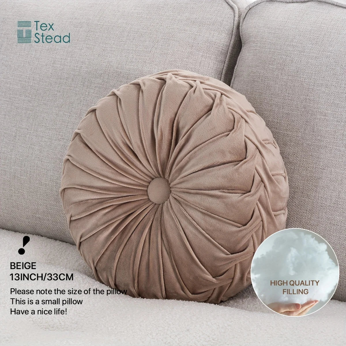 Afralia™ Velvet Pumpkin Round Cushion for Couch, Bed, Sofa, Chair - Decorative 3D Design
