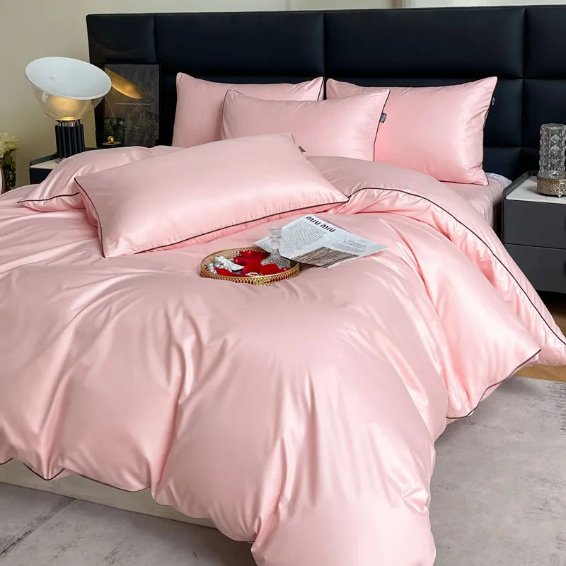 Afralia™ Soft White Duvet Cover Set: Thicken Comfortable Bedding with Flat Sheet & Pillowcases