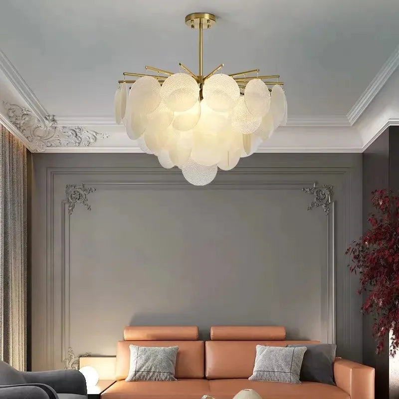 Afralia™ Modern Glass Chandelier for Living Room Dining Bedroom Hall Pendant Lighting