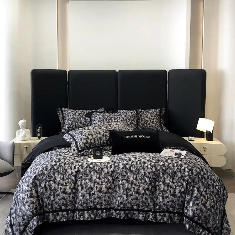 Afralia™ Zebra Print Bedding Set, 1000TC, Soft Silky Duvet Cover, Bed Sheet, Pillowcases