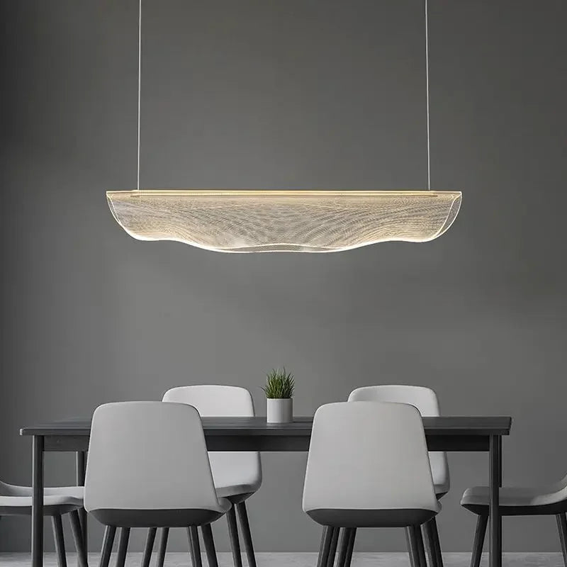 Afralia™ Modern Arc Acrylic LED Pendant Light Chandelier for Living Dining Room