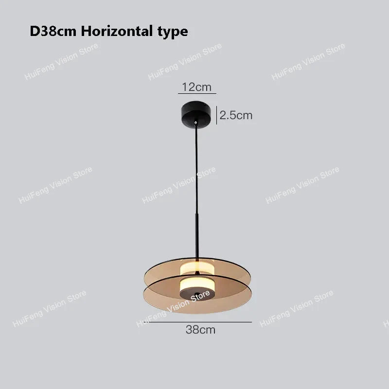 Afralia™ Nordic Glass Disc LED Pendant Lights for Bedroom, Dining, and Indoor Lighting