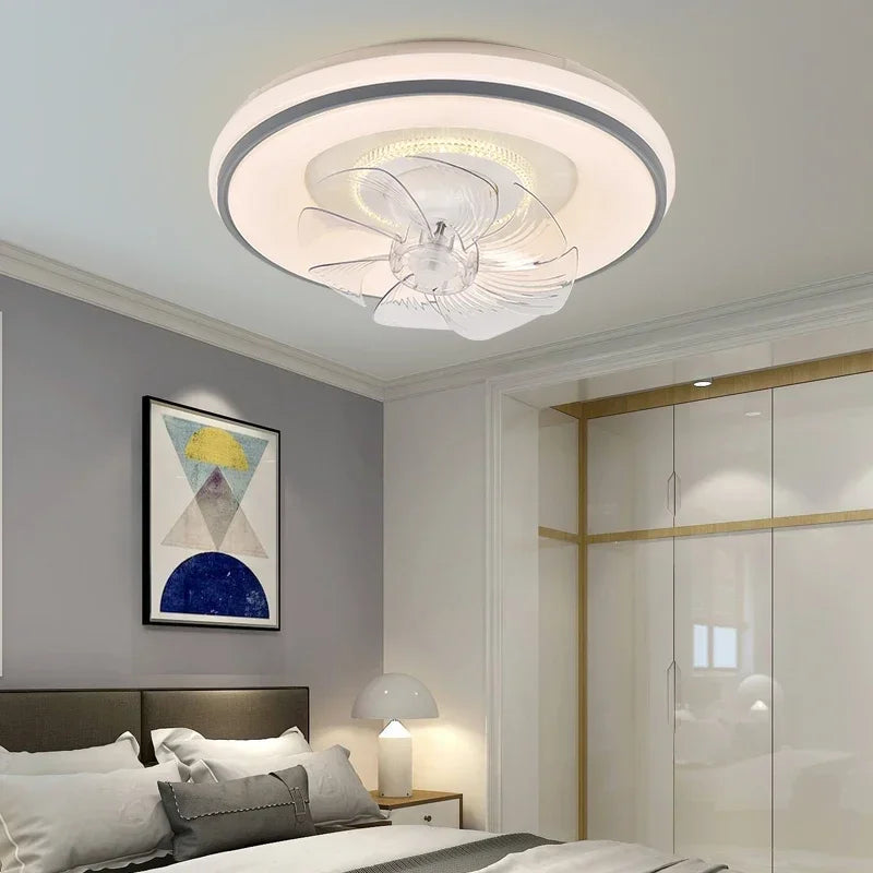 Afralia™ LED Ceiling Fan: Modern Scandinavian Invisible Design for Living Room, Bedroom & Restaurant