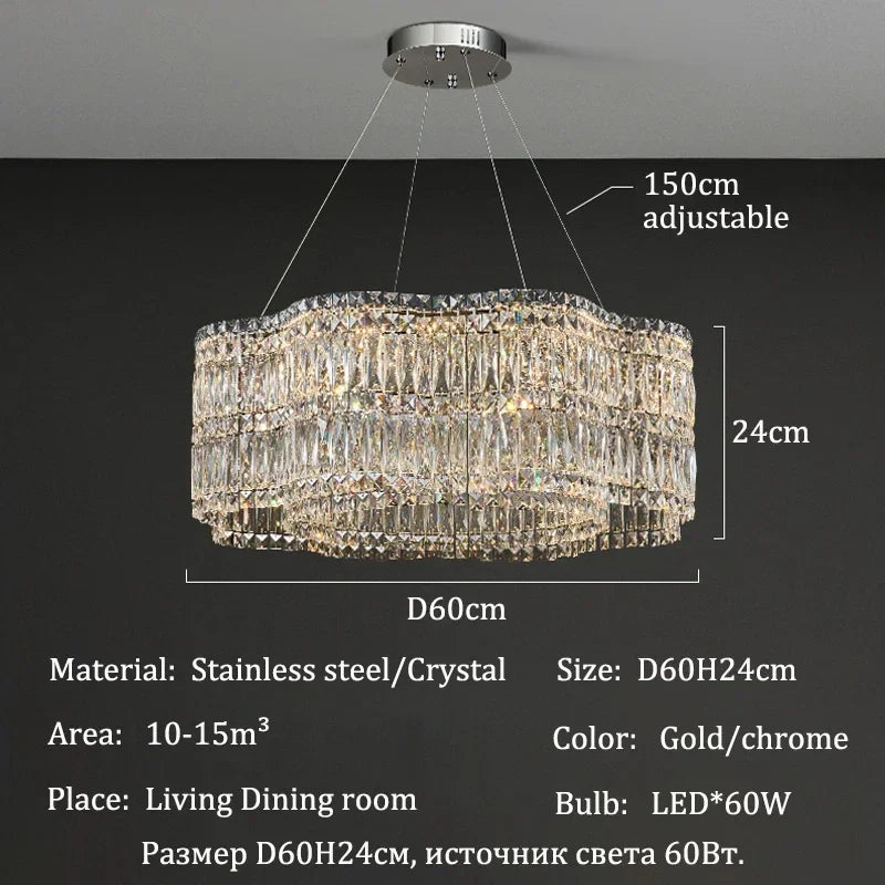Afralia™ Crystal Chandelier: Modern Luxury LED Pendant Lamp for Home Decor