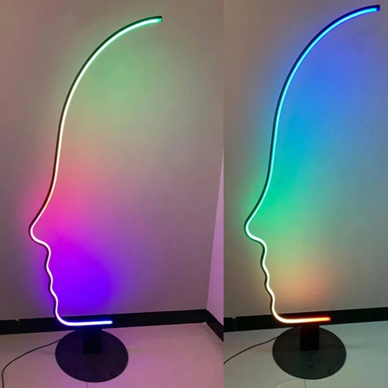 Afralia™ Modern Nordic Human Face Art Floor Lamp for Living Room and Bedroom