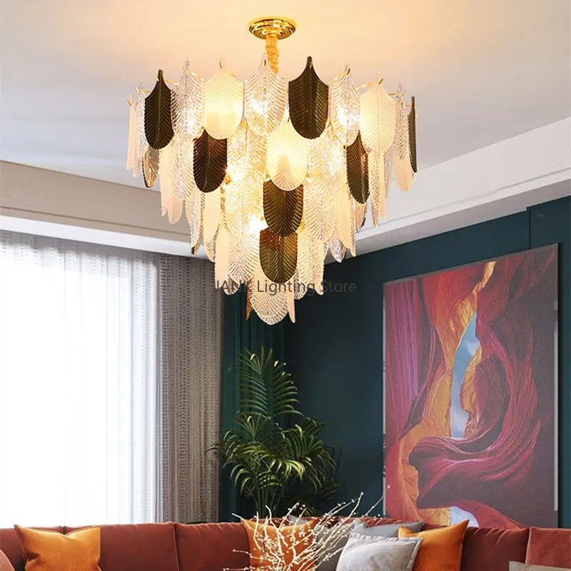 Afralia™ Luxury LED Glass Suspension Pendant Light Fixture for Home Decor