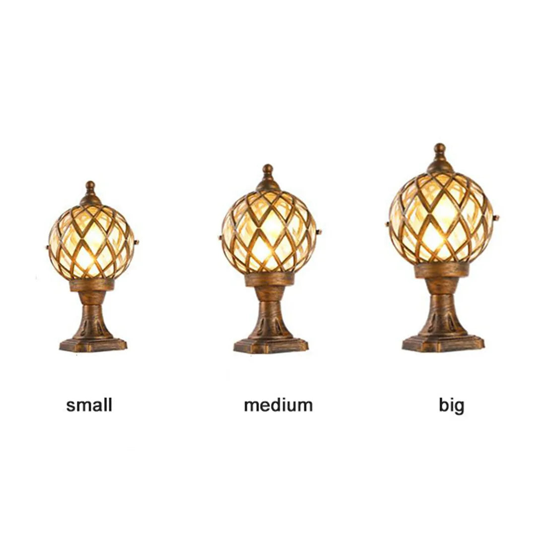 Afralia™ Rustic Outdoor Post Light with Globe Glass Shade for Garden and Patio