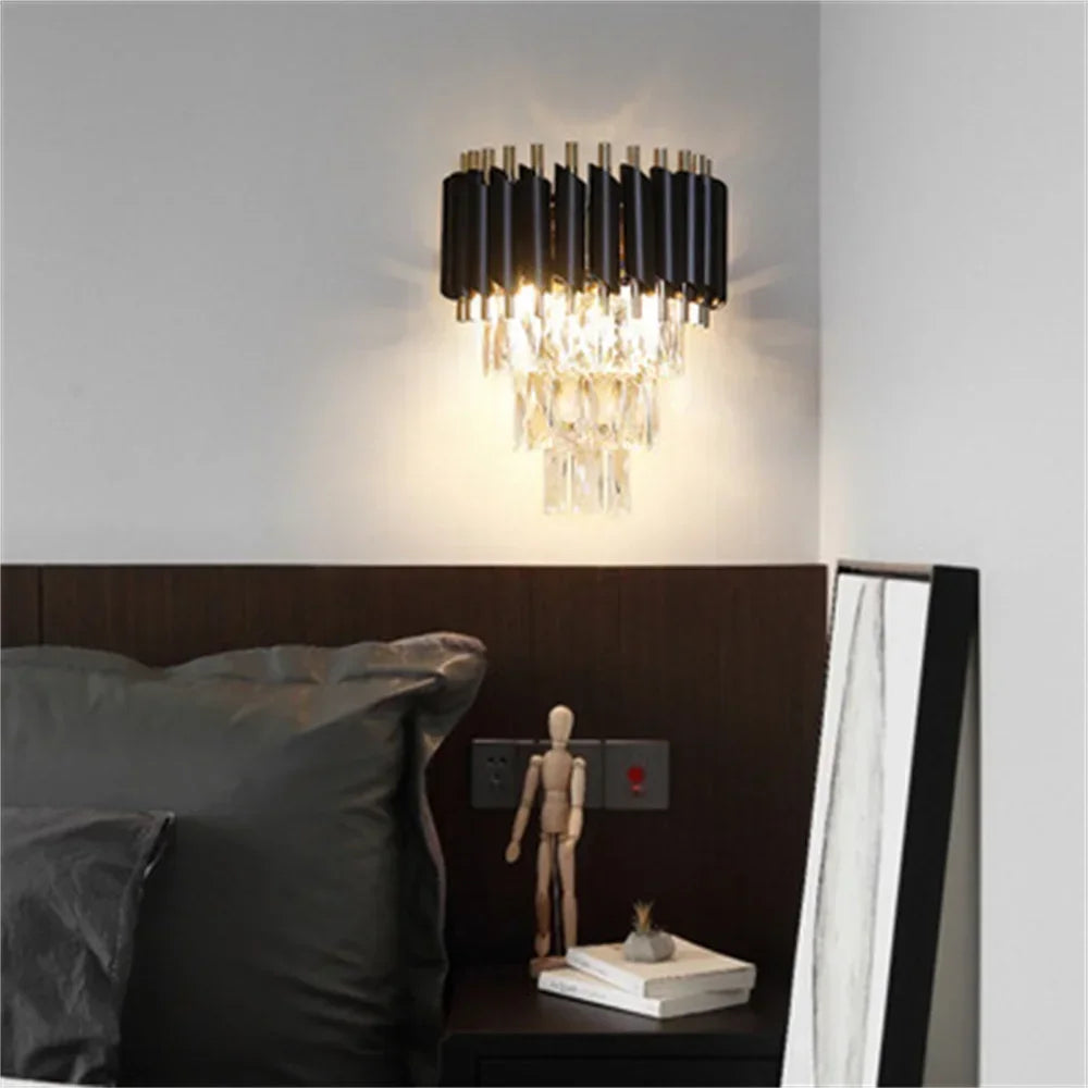 Afralia™ Crystal LED Wall Sconces: Elegant Lighting for Bedroom, Corridor, Stairs