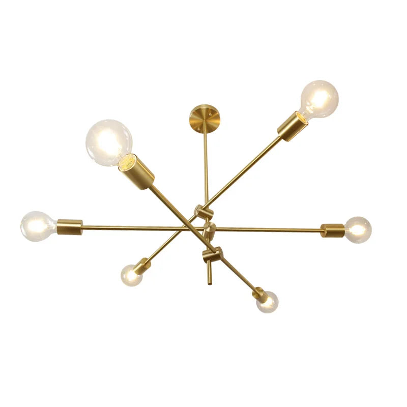 Afralia™ Molecular Brass Chandelier Lights for Living Dining Bedroom- European Pop Style