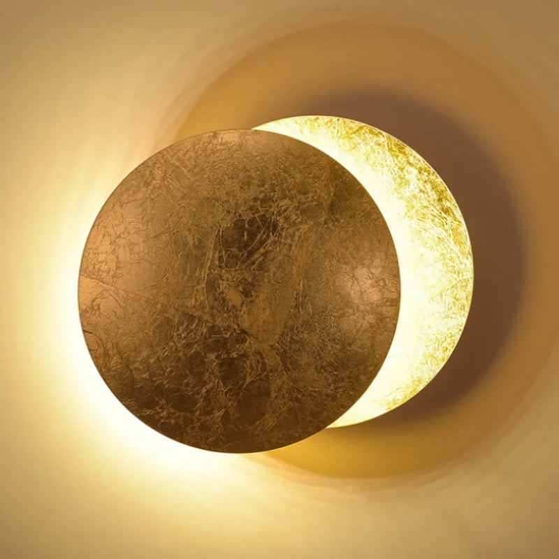 Afralia™ Modern Solar Eclipse LED Wall Sconce Lights for Hallway, Living Room, Hotel