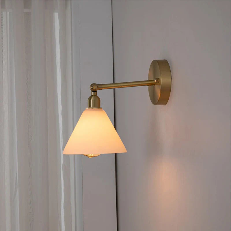 Afralia™ Clear Glass LED Wall Lights Pull Chain Switch Modern Bedside Lamp