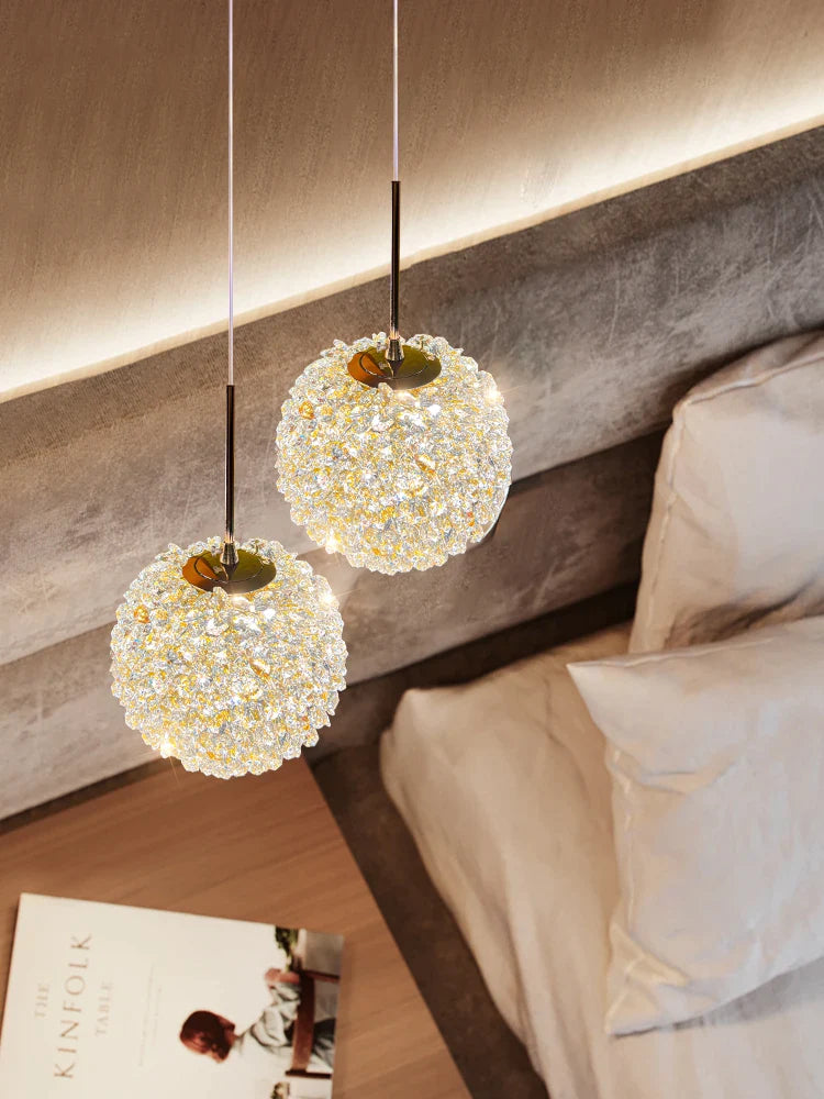 Afralia™ Crystal Ball Pendant Light: Warm & Romantic Bedhead Luxury Lighting