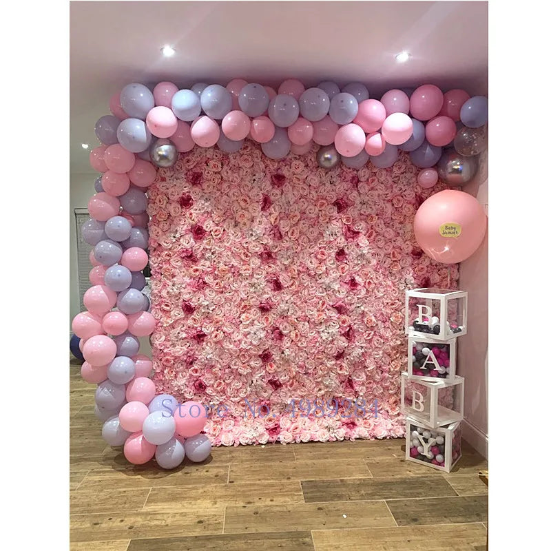 Afralia™ Silk Rose Flower Wall Decor Champagne Artificial Wedding Backdrop