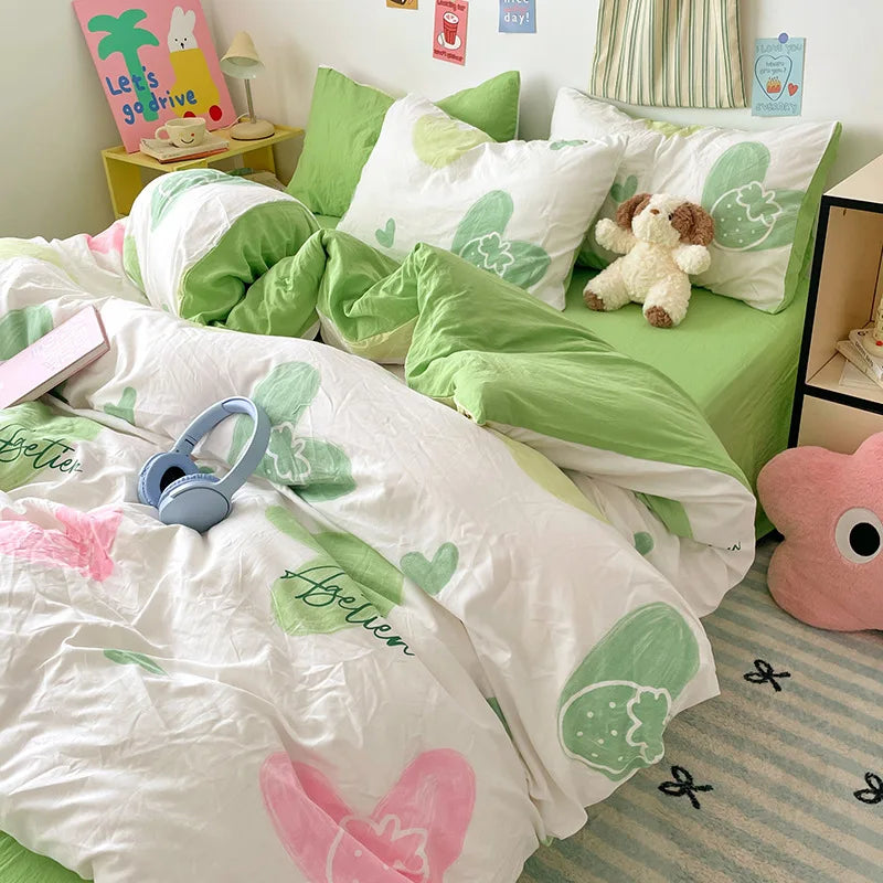 Afralia™ Cloud Cotton Printed Bedding Sets | Super Soft Quilt Set for School Home Twin King