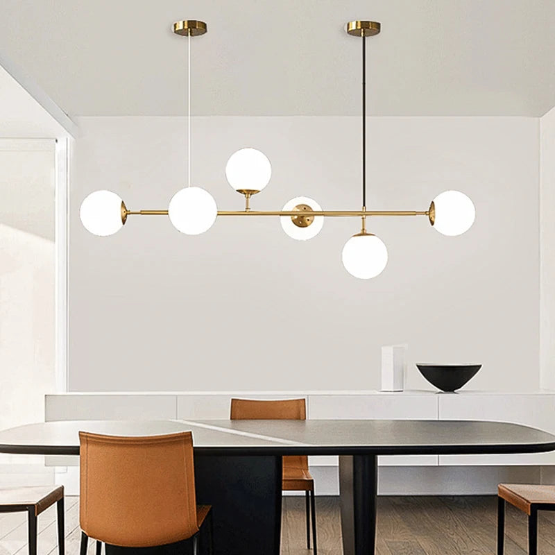 Afralia™ Nordic Glass Ball Pendant Lights - Modern Lustre Fixtures for Dining and Living Rooms