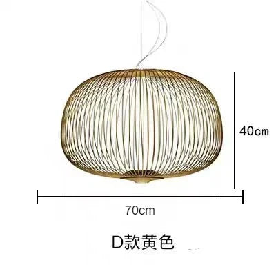 Afralia™ Spokes Pendant: Minimalist Birdcage Hanging Light for Villa, Lobby, Staircase & Home Decor