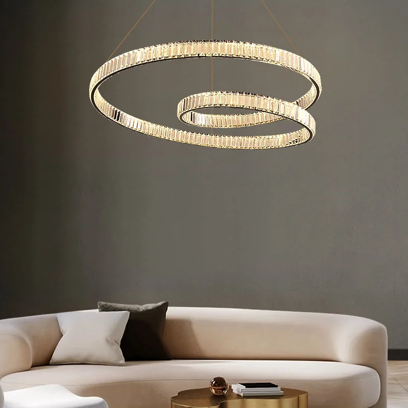 Afralia™ Crystal Chandelier LED Light Fixture, Luxury Decor Hanging Lamp, Modern Home Lighting