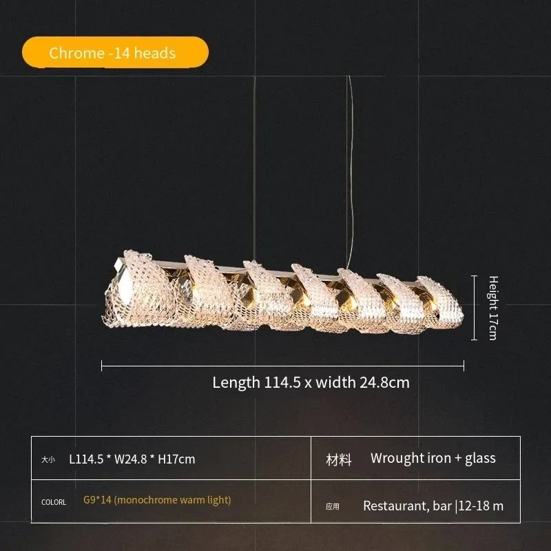 Afralia™ Luxury Villa Crystal Glass Chandelier - Designer French Art Light for Living Room