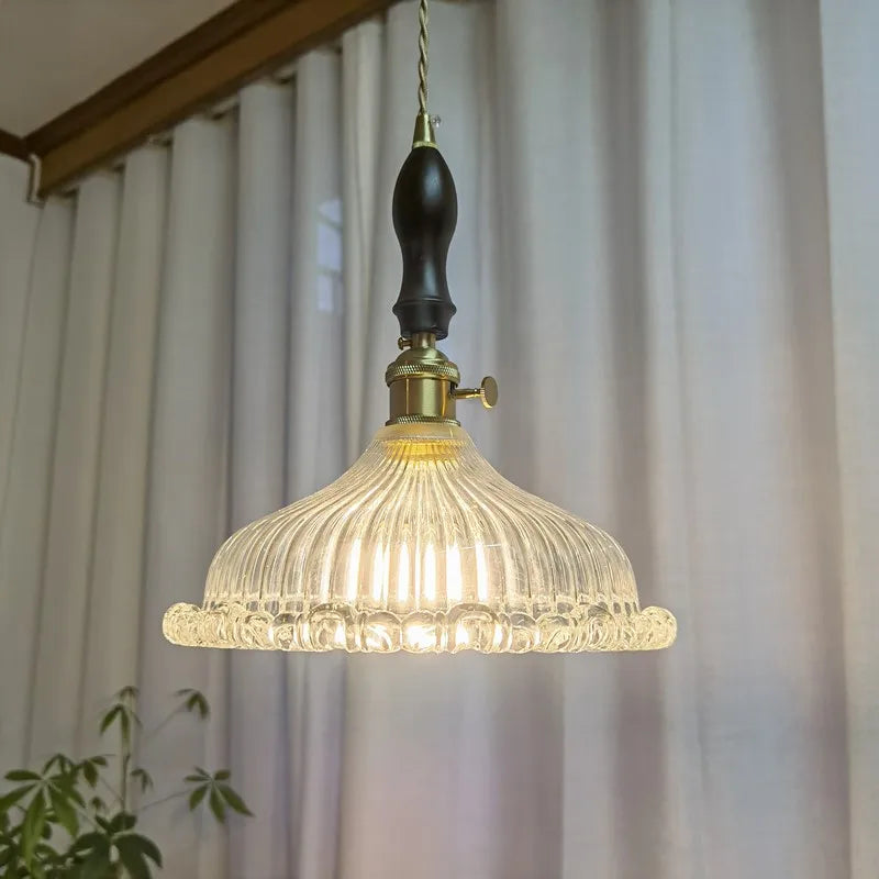 Afralia™ Modern Wood Handle LED Pendant Light for Dining Room, Balcony, Kitchen