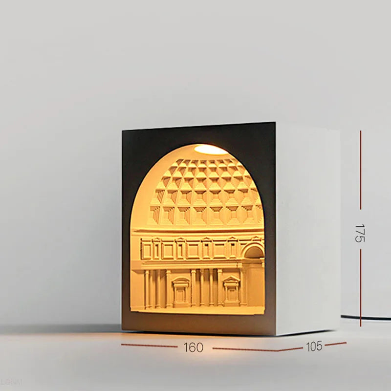 Afralia™ Pantheon Cement Table Lamp: Architectural Nordic LED Bedside Night Light