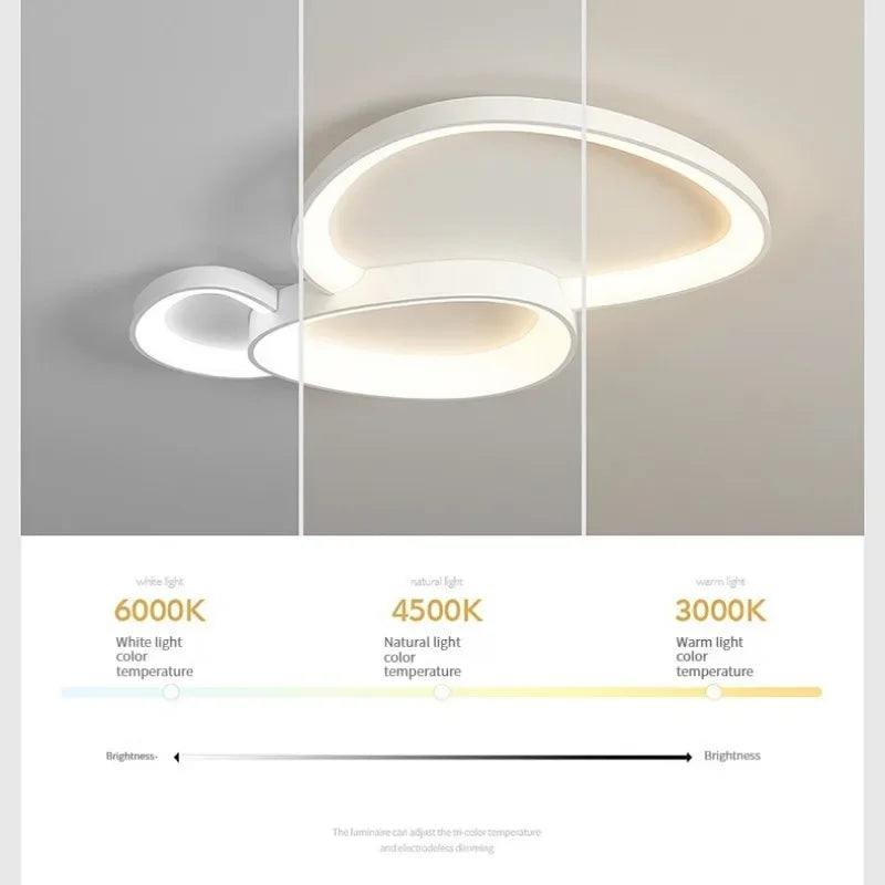 Afralia™ LED Ceiling Chandelier Lights with Remote Control for Living Room, Bedroom, Dining Room