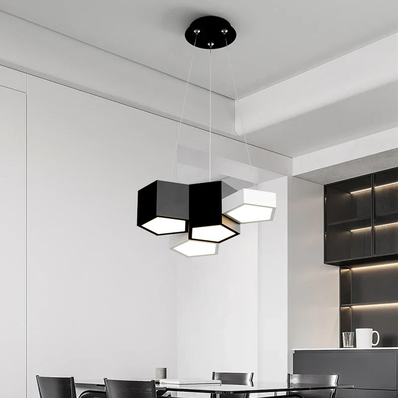 Afralia™ Black White Diamond LED Ceiling Chandelier for Modern Home and Office