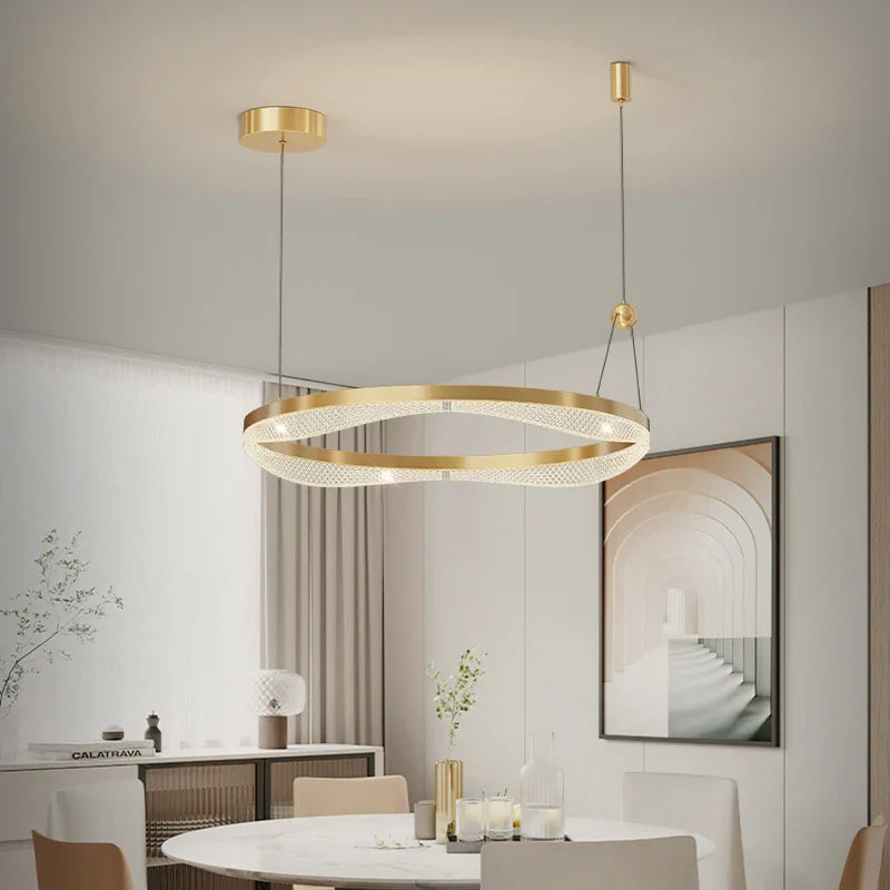 Afralia™ LED Ring Pendant Chandelier for Living Room Bedroom and Dining Room