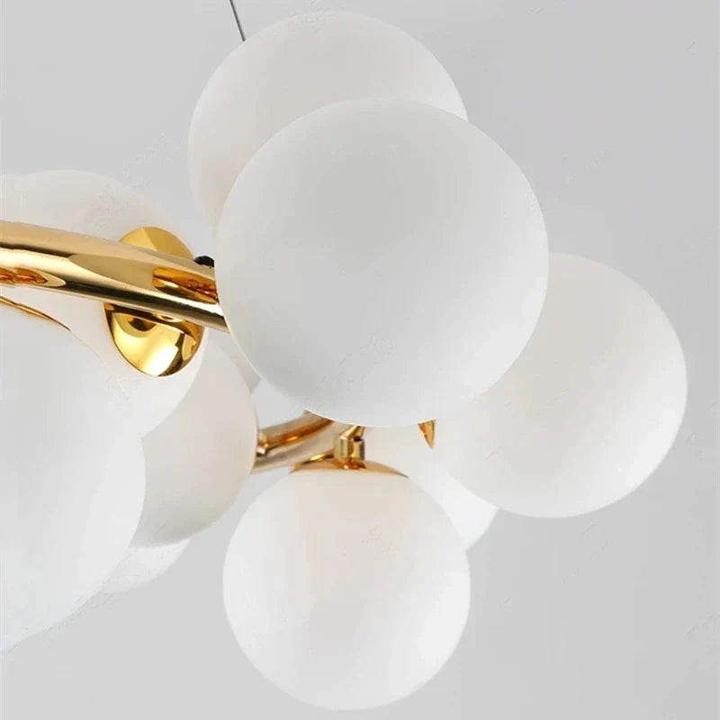 Afralia™ Glass Ball Chandelier for Living Room - Modern Nordic Kitchen Island Ceiling Light