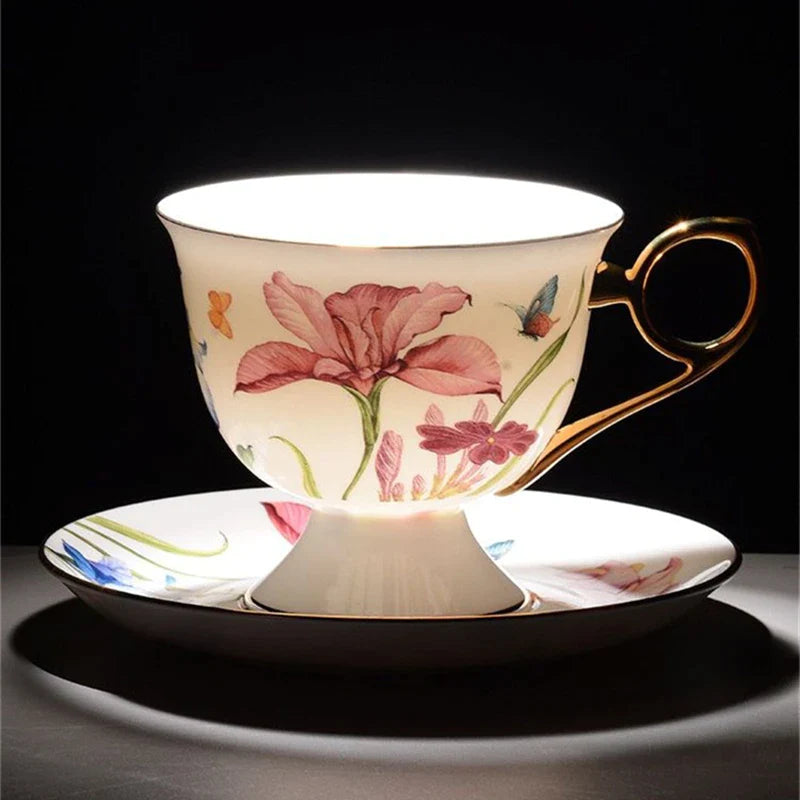 teacup lily flower Afralia Lily Flower Tea Set with Spoon