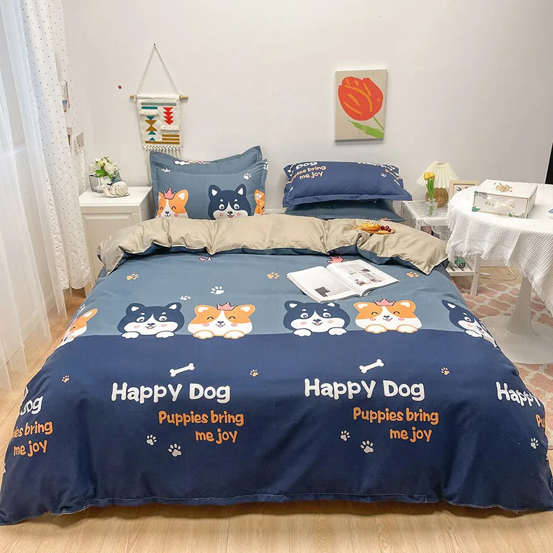 Afralia™ Rabbit Love Print Bedding Set - Queen/King/Single/Double Sizes
