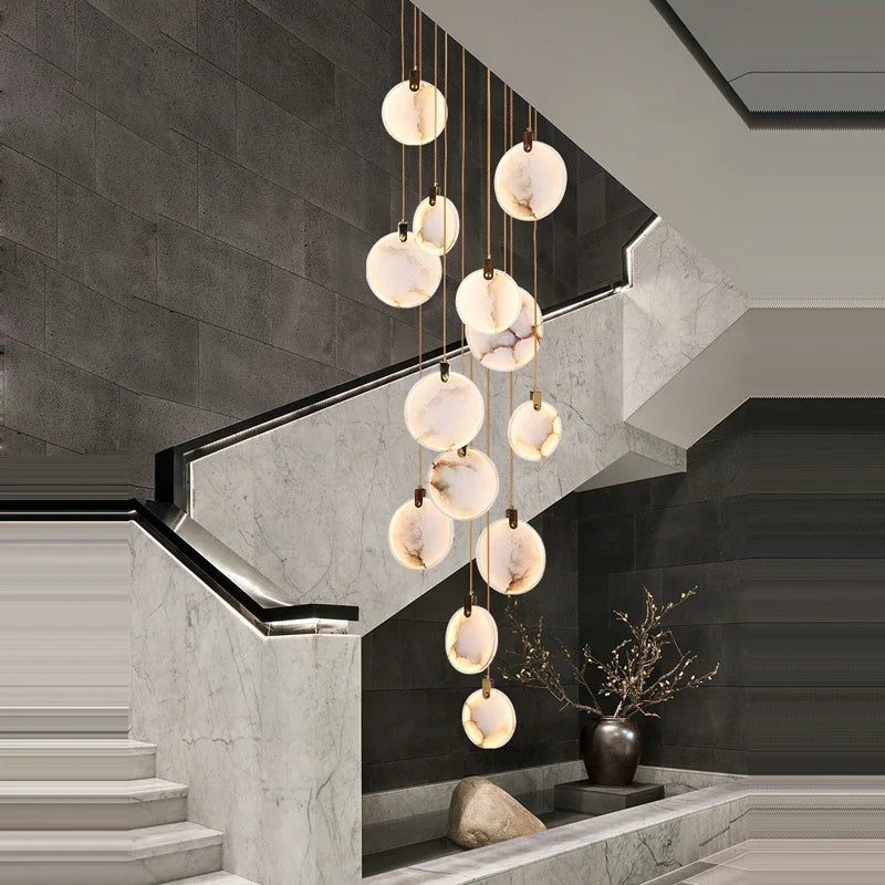 Afralia™ Gold Marble Design Chandelier Lighting for Home Decor